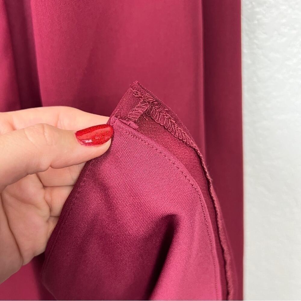 Dessy Collection High-Neck Backless Crepe Trumpet Gown NWT Burgundy Red Dress 10 - Picture 8 of 11
